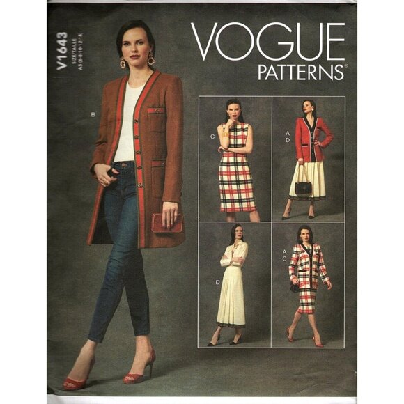 Vogue V1643 Misses 6 to 14 Jacket, Skirt and Dress UNCUT Sewing Pattern - Picture 1 of 2